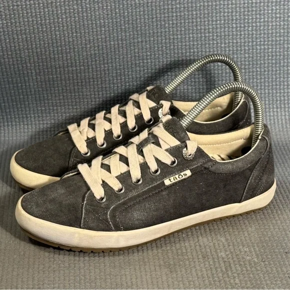 Taos Women's Star Charcoal Washed Canvas Sneakers Size 7 - Picture 1 of 9